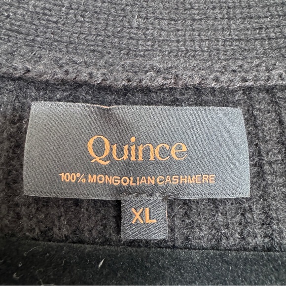 NWOT QUINCE Womens Mongolian Cashmere Fisherman Boxy Cropped Cardigan Sweater XL - Picture 6 of 12